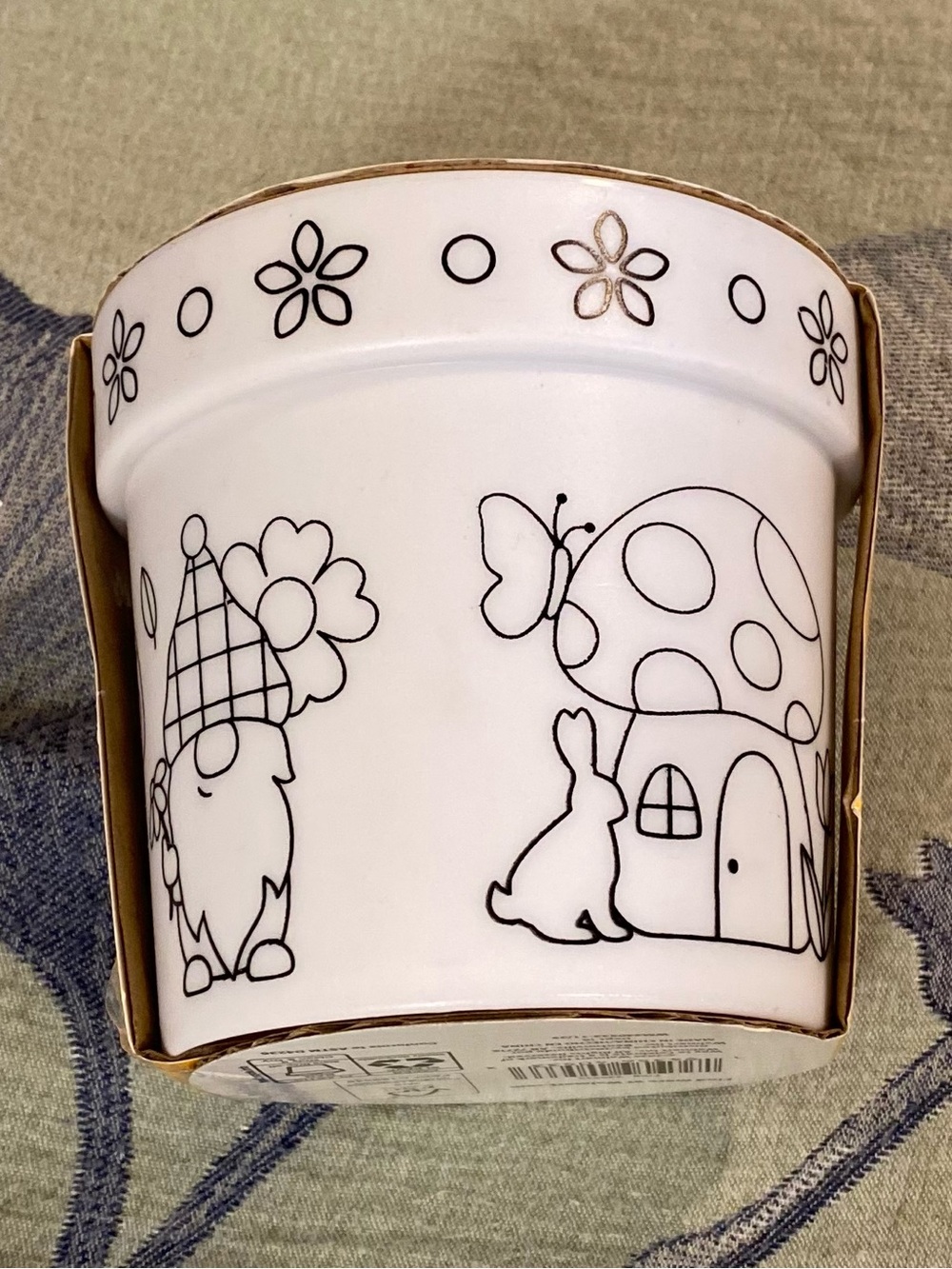 Color Your Own Flower Pot Craft Kit Gnome & Woodland Theme Ages 5+